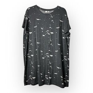 BP. Grey Splotch Long Short Sleeve Tee L